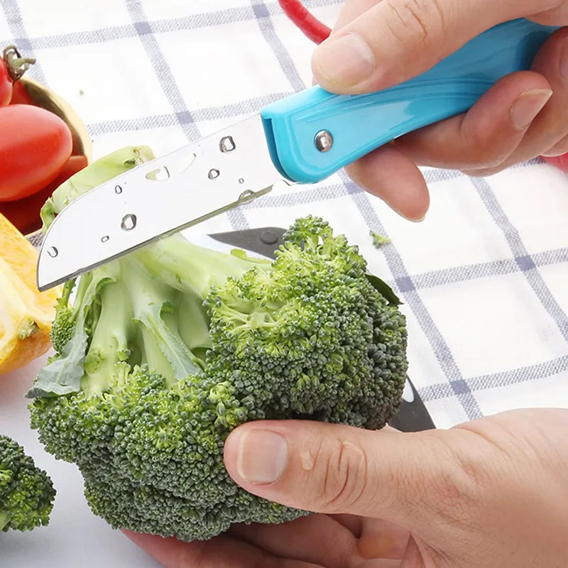 Bolsillo Pare Peel de la cocina de cerámica fruta plegable cuchillo cubiertos cortador pelador almuerzo bolsa el almuerzo bolsa | caja vegetal corte rebanada llavero campamento