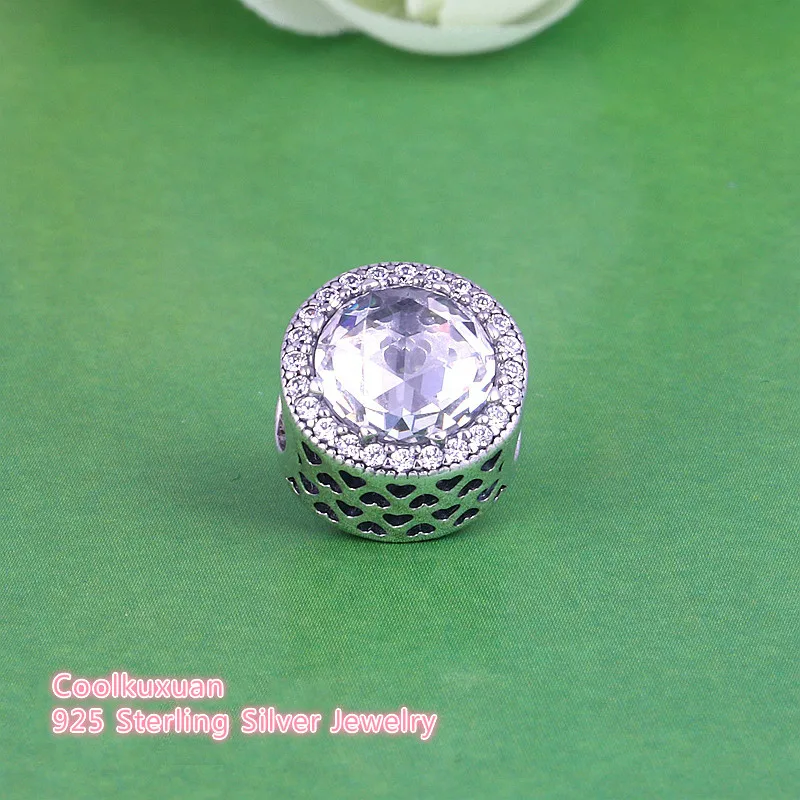 

2019 Spring New Radiant Hearts Openwork Charm with Clear CZ 925 Sterling Silver Facets Crystal Beads Fits Pandora bracelets