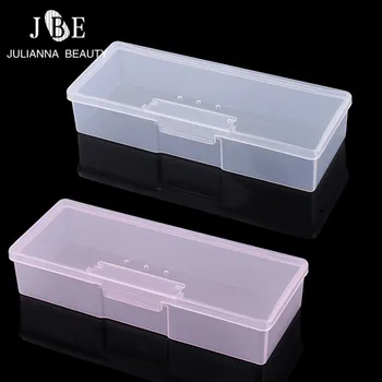 

1PCS Plastic Transparent/Pink Nail Manicure Tools Storage Box Nail Dotting Drawing Pens Buffer File Organizer Case Container Box