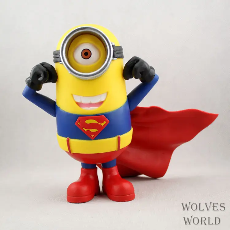 

Anime Figure 18 CM Despicable Me 2 Minion Cos Superman PVC Action Figure Colletible Model Toy Doll