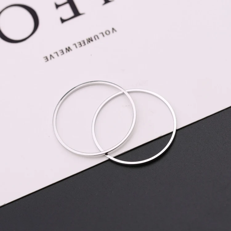 25PCS 25MM Brass Silver Color Round Closed Rings Diy Jewelry Findings Accessories Wholesale