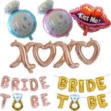 16 дюймов розовое золото серебро невесты быть надувные буквы бриллиантовое кольцо Xoxo фольги воздушный шар курица вечерние свадебные декоративные аксессуары для душа невесты