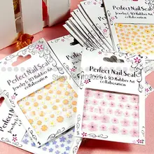 25 шт. Смешанные Прекрасный Цветок Дизайн ногтей Советы 3D Стикеры французский Наклейка