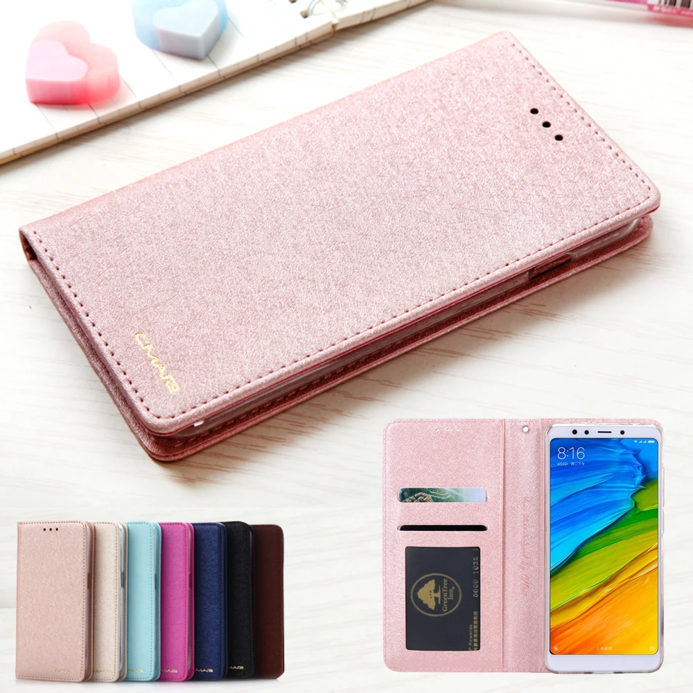 Магнитный Шелковый флип-чехол для Xiaomi Redmi 5 xiomi redmi Plus кожаный чехол-кошелек с