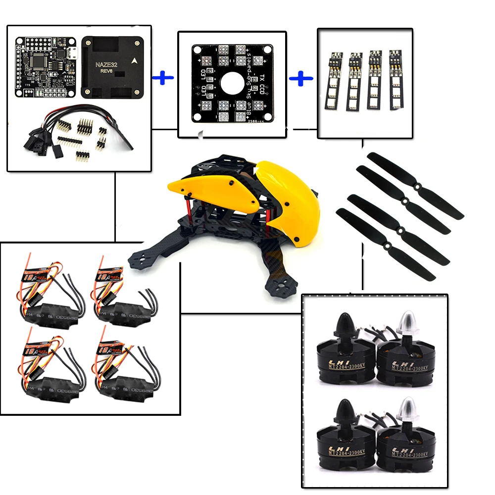 

FPV Robocat 4-Axis Carbon Fiber Quadcopter Frame Naze 10DOF LHI Mt2204 2300kv Motor 12A ESC 6030 props Rc drones