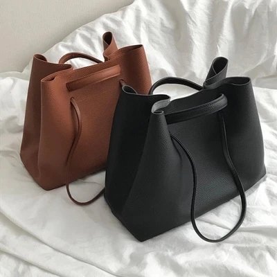 

Fashion PU Leather Woman Shoulder Bags Brand Handbags Women Bucket Bags Casual Messenger Bag Large Capacity Women Mujer Bolsas