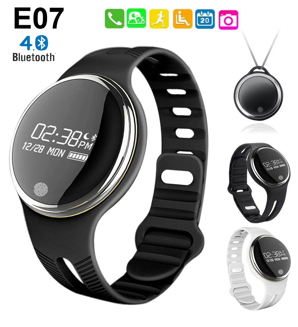 E07 Bluetooth Smart Bracelet IP67 Waterproof Pedometer Fitness Tracker Sports S