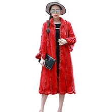Autumn and winter new women’s imitation fur coat imitation water sable fur rex rabbit large size S-5XL warm fashion fur coat