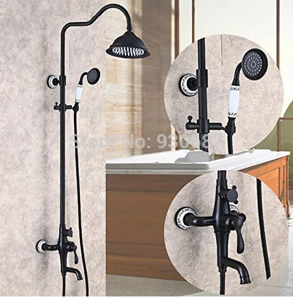 

Retro Style Oil Rubbed Bronze Bathroom Shower Set Faucet With Hand Spray