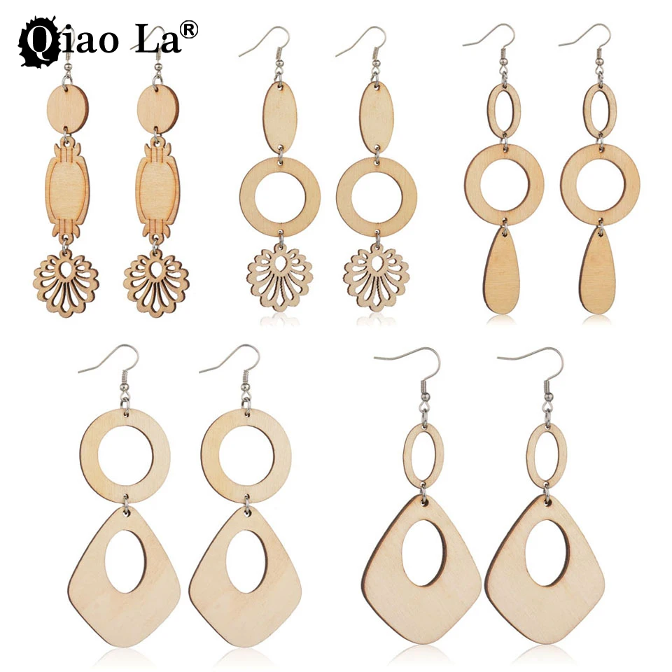

Qiao La Vintage Ethnic Style Geometric Rule Triangle Round Pendant Earrings Fashion Simple Woman Birthday Pendant Earrings Gift