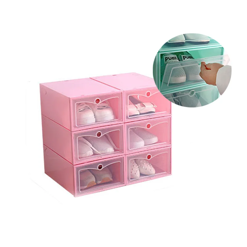1pc Stackable Shoe Box Transparent Storage PP Organizer drawer Shoebox Thickened Boxes | Дом и сад