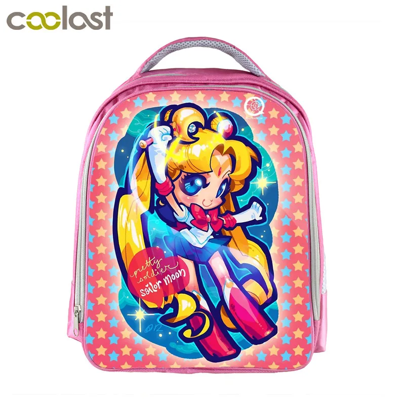 Японский аниме Сейлор Мун принт рюкзак для девочек детские школьные сумки luna дети детский сад рюкзак розовый мультфильм bookbag - Цвет: 13sailormoonf08
