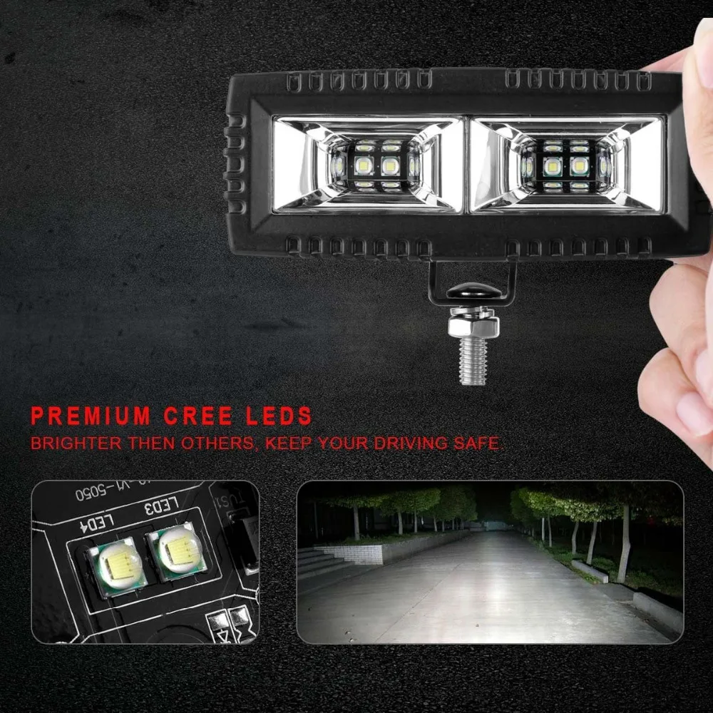 Krator 2 шт. 40 Вт прожектор светодиодный светильник Led Pods 2200 люменов 6500K внедорожный резервный светильник для вождения противотуманная фара для внедорожника бампера ATV