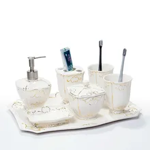 Четыре или пять наборов керамических принадлежностей для ванной комнаты, набор для мытья зубных щеток с подносом, свадебный подарок на новоселье LO72620