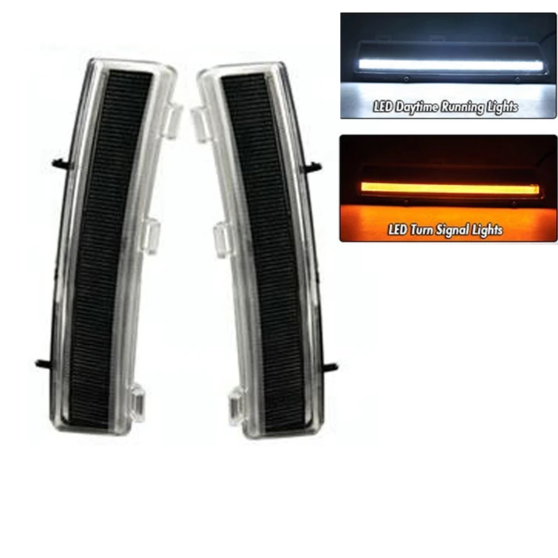 Pair Car Led DRL Side Marker Indicator Light Amber Turn Singal Lamp
