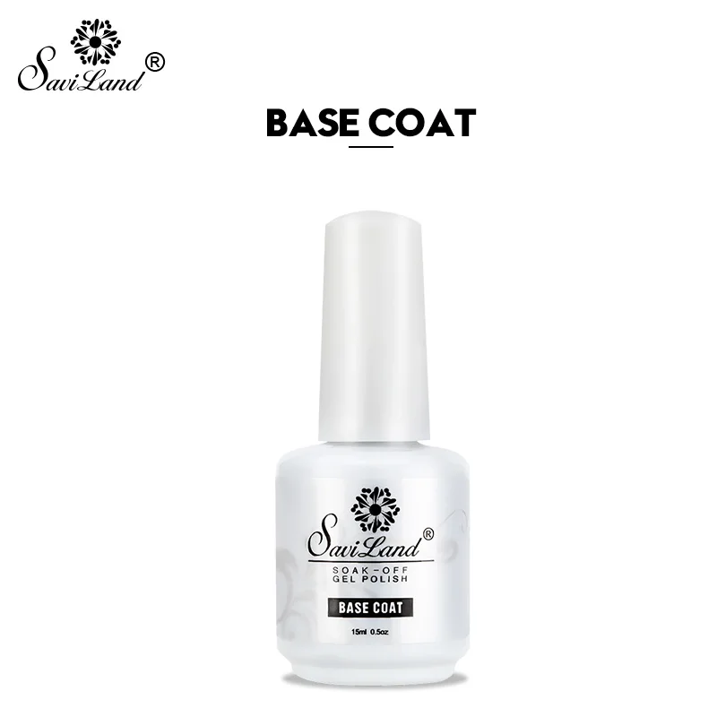 15ml Base Coat Saviland Праймер УФ Быстросохнущий лак резиновое Базовое покрытие верхнее покрытие длительного действия не Чистый Блестящий гель лак для ногтей Дизайн ногтей - Цвет: 15ml Base Coat