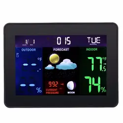 TS-70 цифровой ЖК-дисплей Дисплей Беспроводной Погодная станция внутреннего/уличный термометр, гигрометр, часы тестер сигнализация ЕС/США Plug