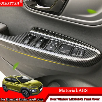 

QCBXYYXH Car-styling 4pcs/set Car Interior Door Window Lift Switch Panel Cover Trim Decoration For Hyundai Kona Encino 2018 2019