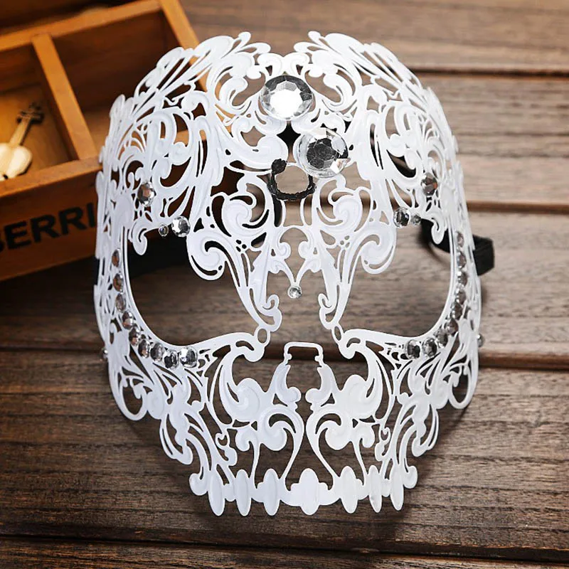2 цвета белый и черный Железный Маска для взрослых страшно и жуткая маска на Хеллоуин маски для вечеринки-маскарада тушь для ресниц de Хэллоуин MK003