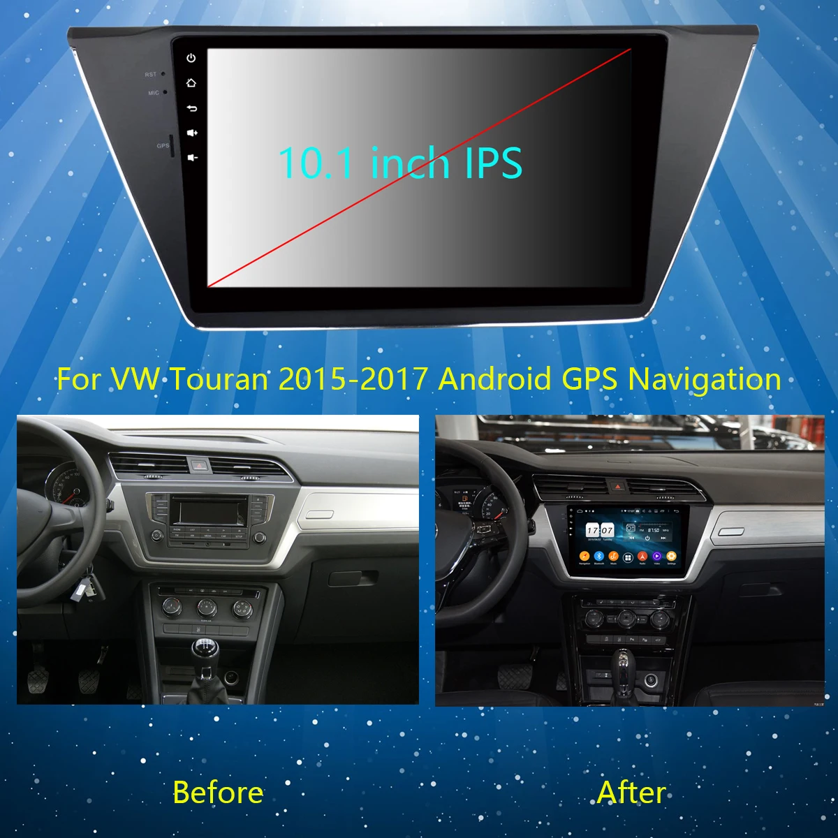 Best 10.1"IPS 8 Core Android 9.0 4G RAM+64G ROM Car Radio GPS Player For Volkswagen VW Touran 2015 2016 2017 DSP CarPlay Parrot BT 2