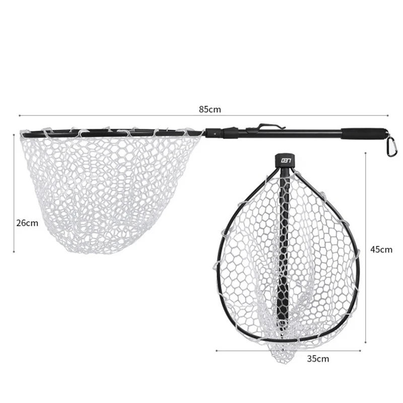 Leo Fly рыболовная сеть рыболовная сачок со складной алюминиевой ручкой и мягкой резиновой сеткой идеально подходит для ловли и выпуска