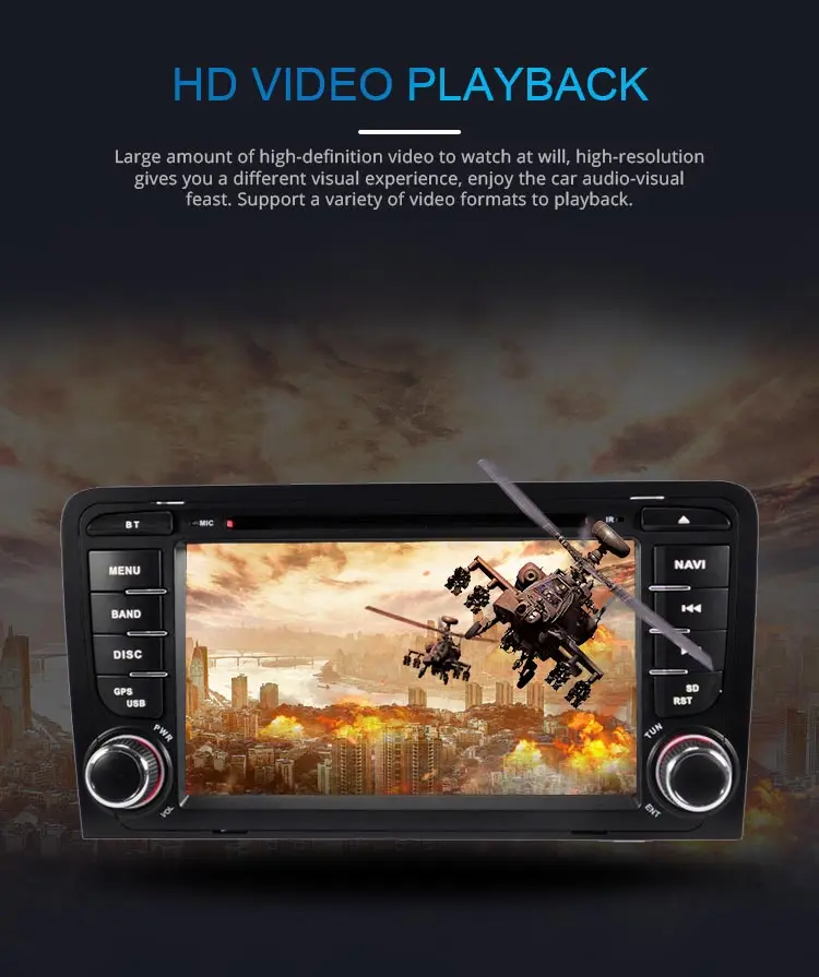 Clearance JDASTON Android 9.0 Car Multimedia Player For Audi A3 S3 GPS Navigation Stereo 2 Din Car Radio WIFI DVD CD 4G+64G Octa Cores RDS 3