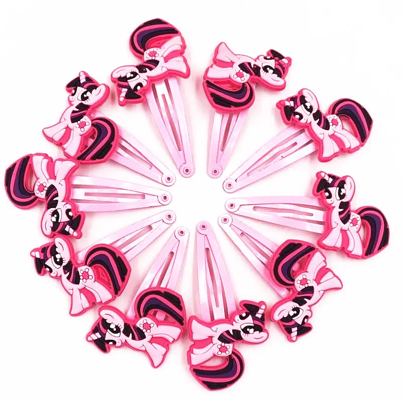 

10PCS My little Baoli Poni Horse Unicorn Hair Clips Hairpins Barrette Girls Hair Accessories Cartoon Movie Party birthday gifts