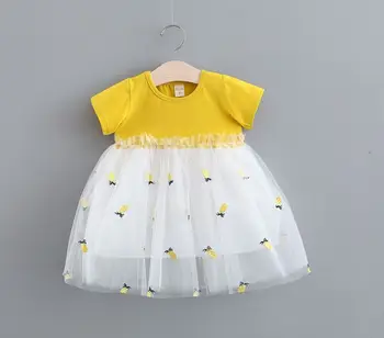 

Baby Girls Mesh Dress Toddler Summer Cute Light Dress Infant Sweet Casual Dress with Bow Kids Pretty Summer Dress