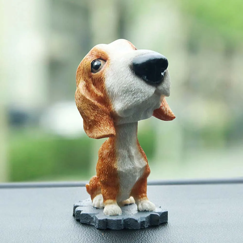 Животное качающийся анимированный поплавок Танцующая Игрушка Декор автомобиля кивая Смола щенок собака# bc
