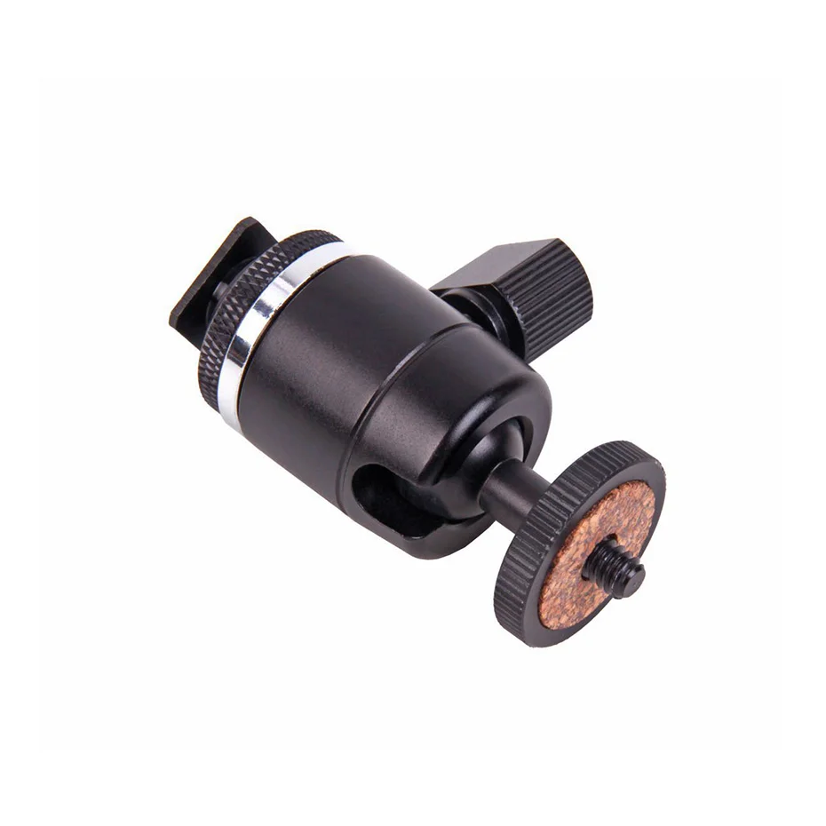 TiYiViRi Aluminum Alloy Camera Mini Tripod ballhead Ball Head Hot shoe to 14 38 Screw mount for Nikon Sony DSLR Camera Tripod  (1)