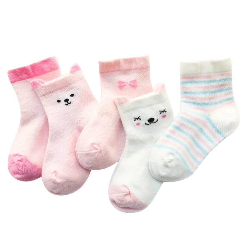 Нескользящие носки для новорожденных мальчиков и девочек 5 пар/партия, носки для малышей носки для младенцев с рисунком подарки на день рождения для малышей - Цвет: D
