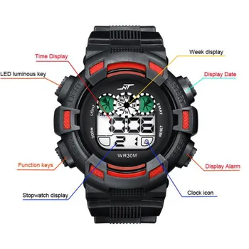 

Irisshine Watch Man Gift Brand Luxury Mens LED Digital Date Alarm Waterproof Rubber Sports Army Watch Wristwatch #100718