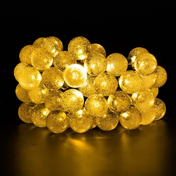 

50led String Lights Fairy Lights, Crystal Ball Solar Powered Outdoor lighting lamp decoration for Garden Fence Path Christmas