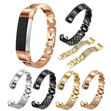 Роскошные Нержавеющая сталь Diamond ремешок для Fitbit Alta HR Смарт часы группа заменить браслет ремешок для Fitbit часы аксессуары