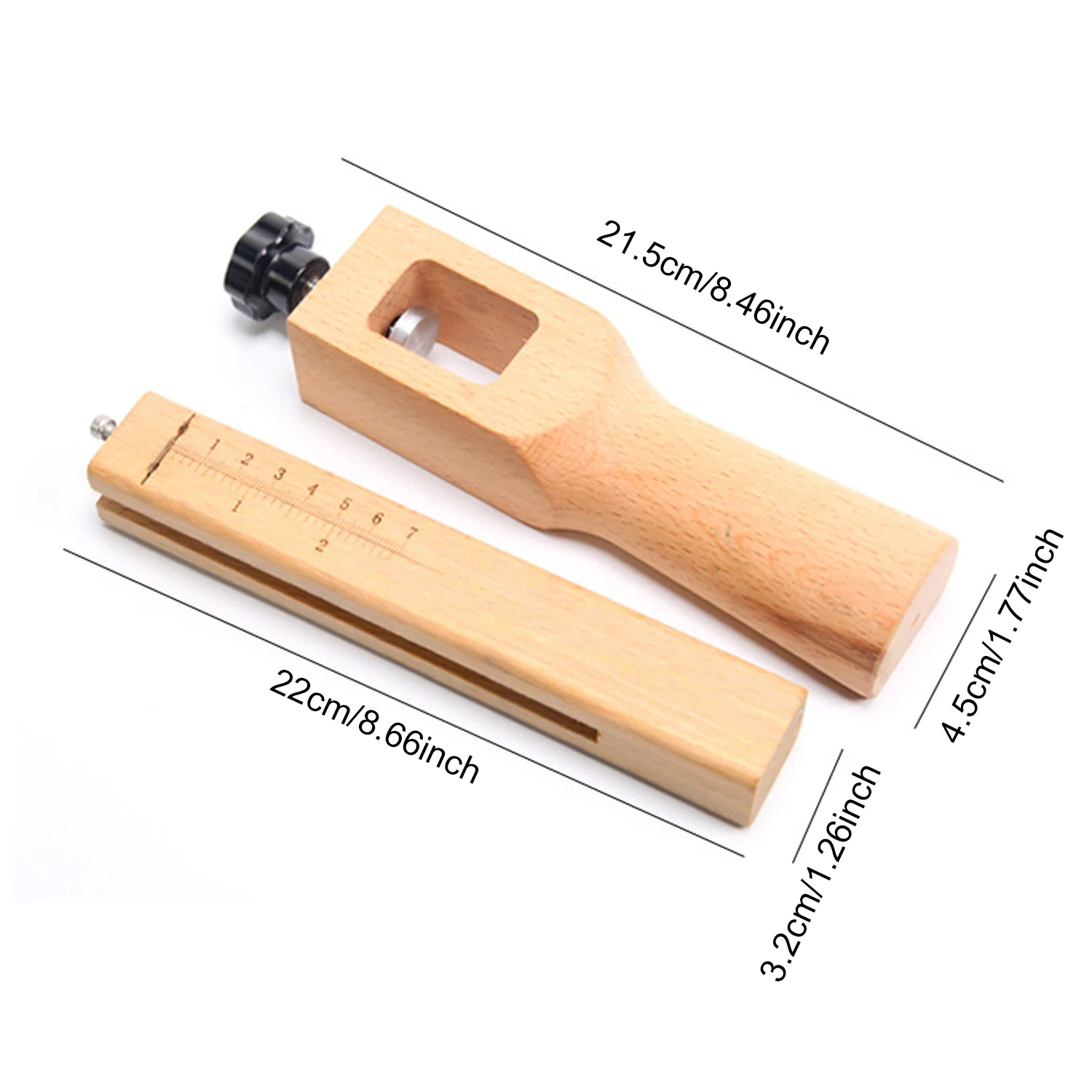 Adjustable Wooden DIY Leather Leathercraft Belt Strap Strips Cutter Cutting Tool with 5PCS Blades f
