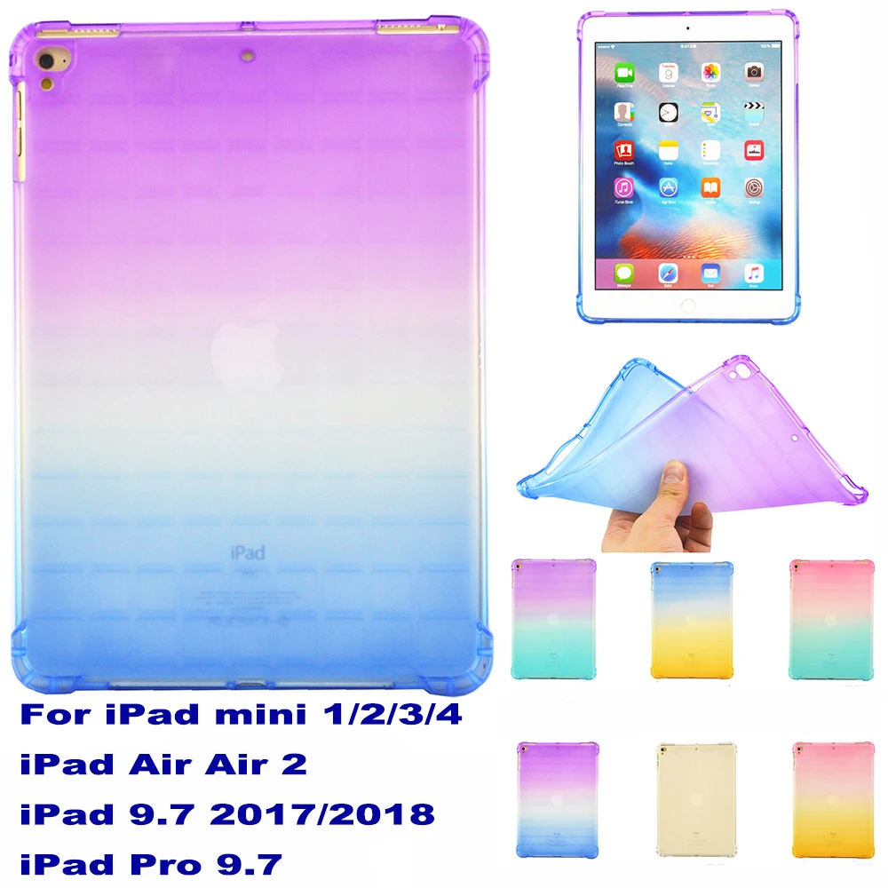 Прозрачный чехол для iPad Air 2 9 7 2017 2018 Pro силиконовый мягкий прозрачный градиентный