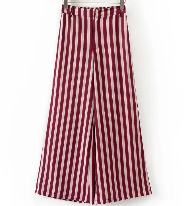 palazzo pants wide leg pants lady stripped casual cotton