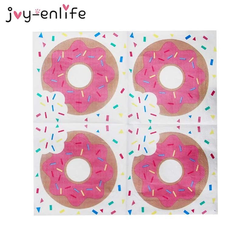 JOY-ENLIFE, 20 шт., свадебные украшения, вечерние пончики, одноразовая салфетка для посуды, бумажная, для вечеринки в честь первого дня рождения