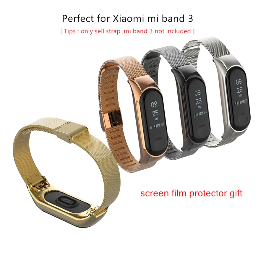 (AliExpress sdandard доставка) mi band 3 ремешок из металла нержавеющая сталь Ремешок на руку