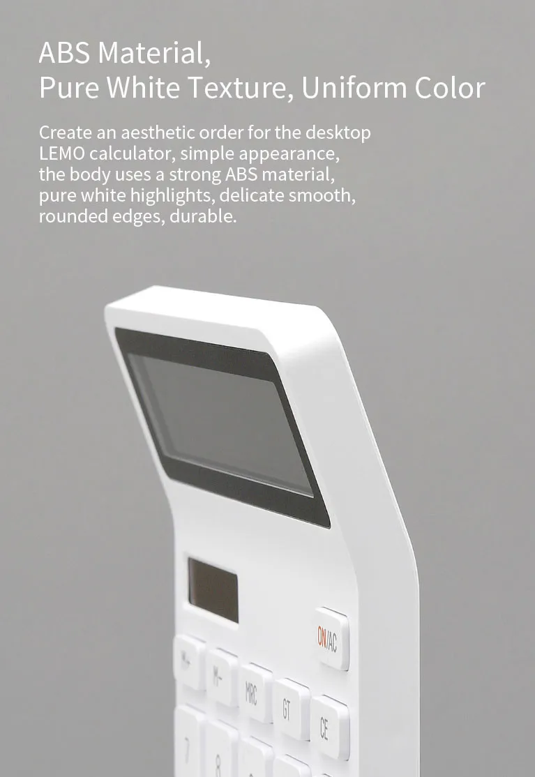 Xiaomi LEMO 12 digital Desktop Calculator Solar dual power supply Widescreen display for school office calculator Calculating Tool (3)