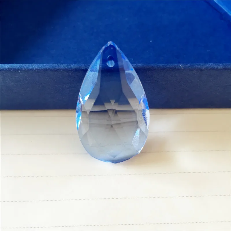 30PCS Blue Crystal Drop Prisms Chandelier Lamp Light Part Wedding Decor Pendants