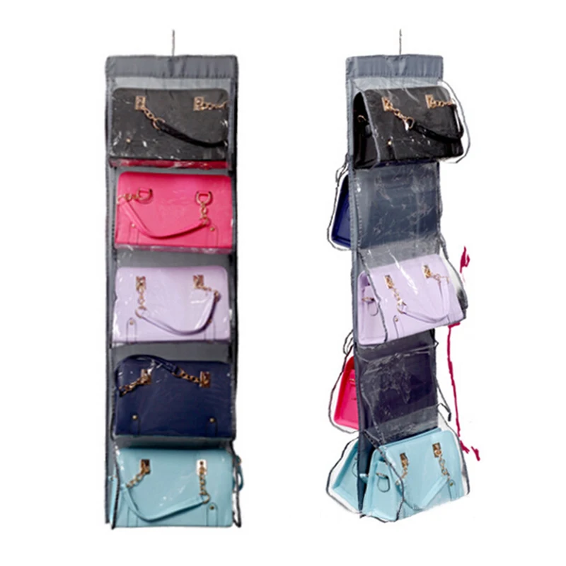 

Wardrobe Hanging Storage Organizer Closet Handbag Holder with 10 Pockets for Purse Tote Bag Home Organization Friends Gift