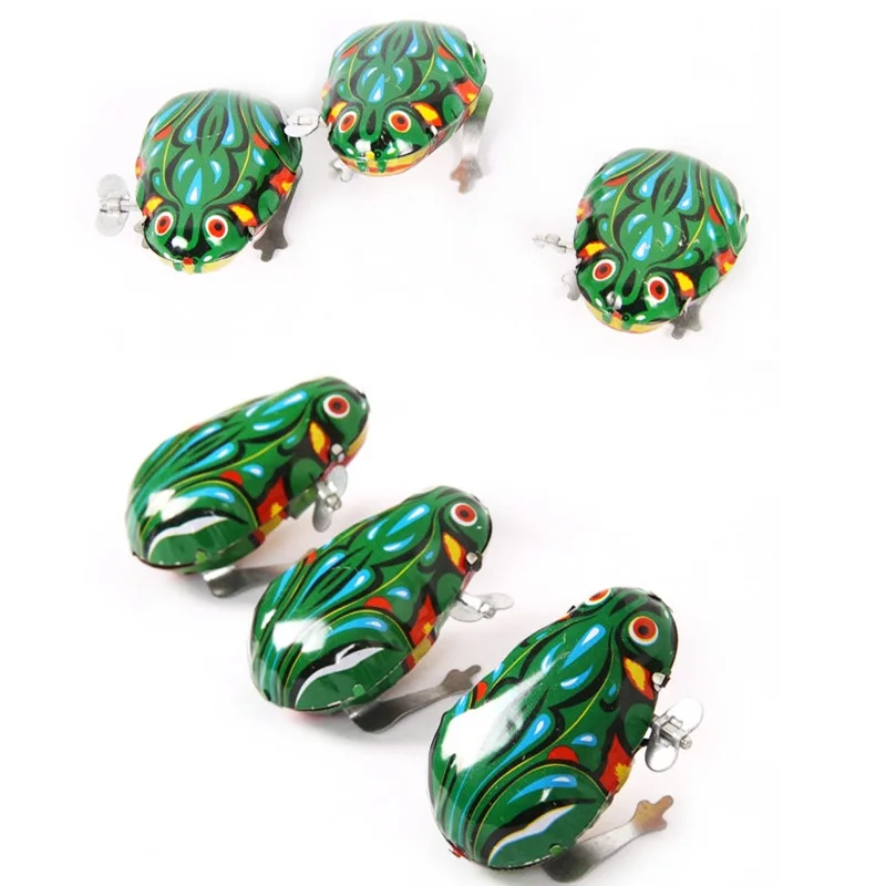 

Lovely Metal Cartoon Animal Green Frog Clockwork Wind Up Toy For Kids Children Gift ll