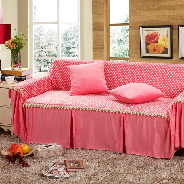 Sunnyrain Short Plush Polyester Pink Sofa Cover Printed Fl Sunnyrain Short Plush Polyester Pink Sofa Cover Printed Fl For Sectional Couch