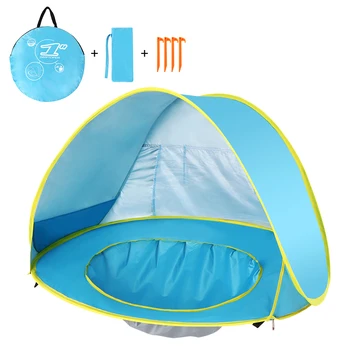 

Lixada Pop Up Camping Tent with Pool Baby Beach Tent Waterproof Anti-UV Sun Shelter Kids Outdoor Sun Shade Awning Tent