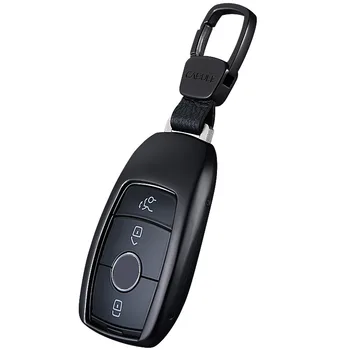 

Car Aluminium Alloy Key Holder Cover Bag Key Case For Mercedes Benz 2017 E Class W213 key chrome Chain Ring Cover Accessories