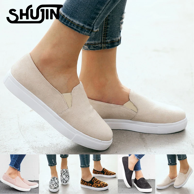 Сезон весна-осень; женские леопардовые вулканизированные туфли на плоской подошве; спортивные кроссовки из искусственной кожи; женские слипоны; прогулочная обувь; Размеры 35-43