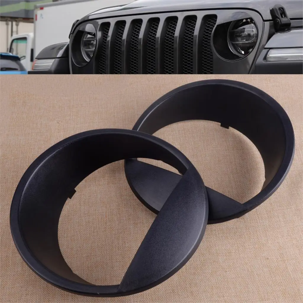 CITALL 1 Pair Car Front Headlight Lamp Cover Angry Eyes Decor Black Fit