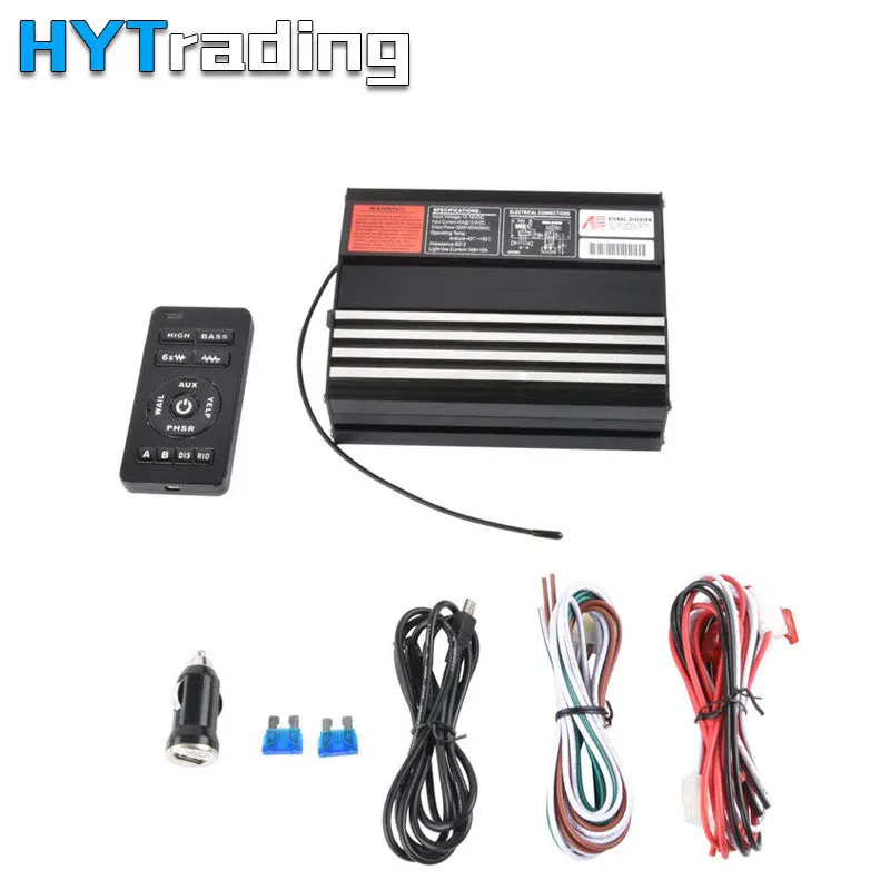 Very Cheap 8I5bv Clacson 600W 8 Suono Forte Auto Auto Allarme di Avvertimento Della Polizia Fuoco Sirena Corno PA Speaker MIC Sistema di 12V Sirena Policia