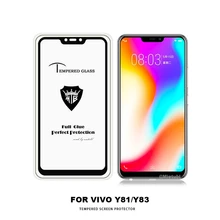 Para vivo Y81 WIERSS completa AB Cola Tampa Do Protetor de Tela De Vidro Temperado para vivo Y83 filme Anti impressão digital